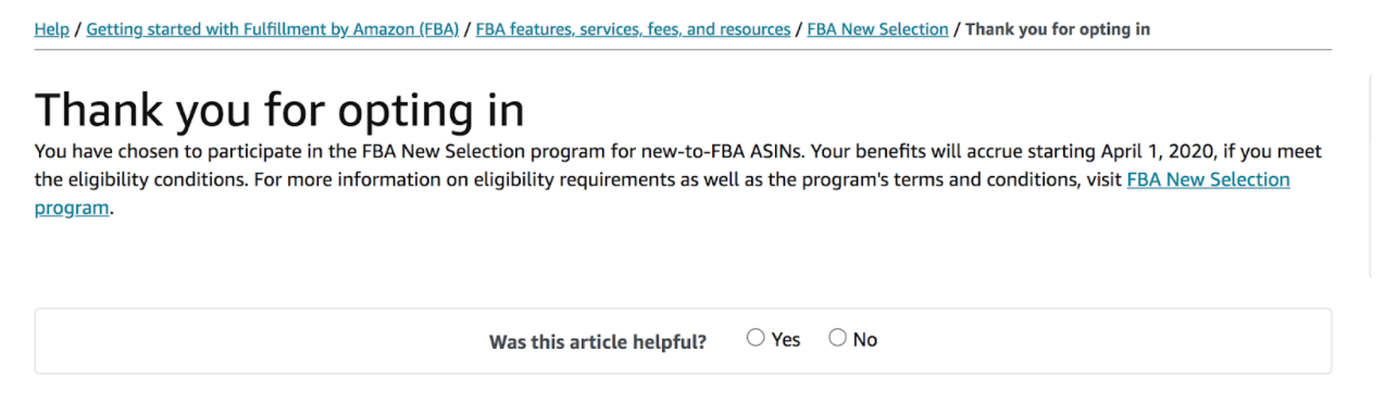 What is the FBA New Selection Program? 2022 Benefits & Requirements