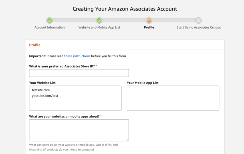 Amazon Affiliates Create Account Profile 855x539 
